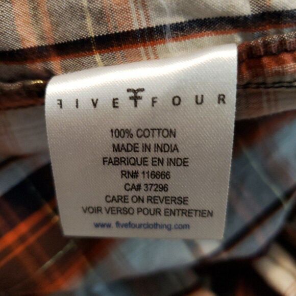 Five Four Shirt Size Small Men's Long Sleeve Button Down Shirt Plaid Checkered - Picture 6 of 7